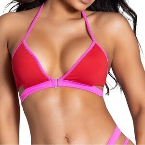 Yandy Pink and Red Cut Out Bikini